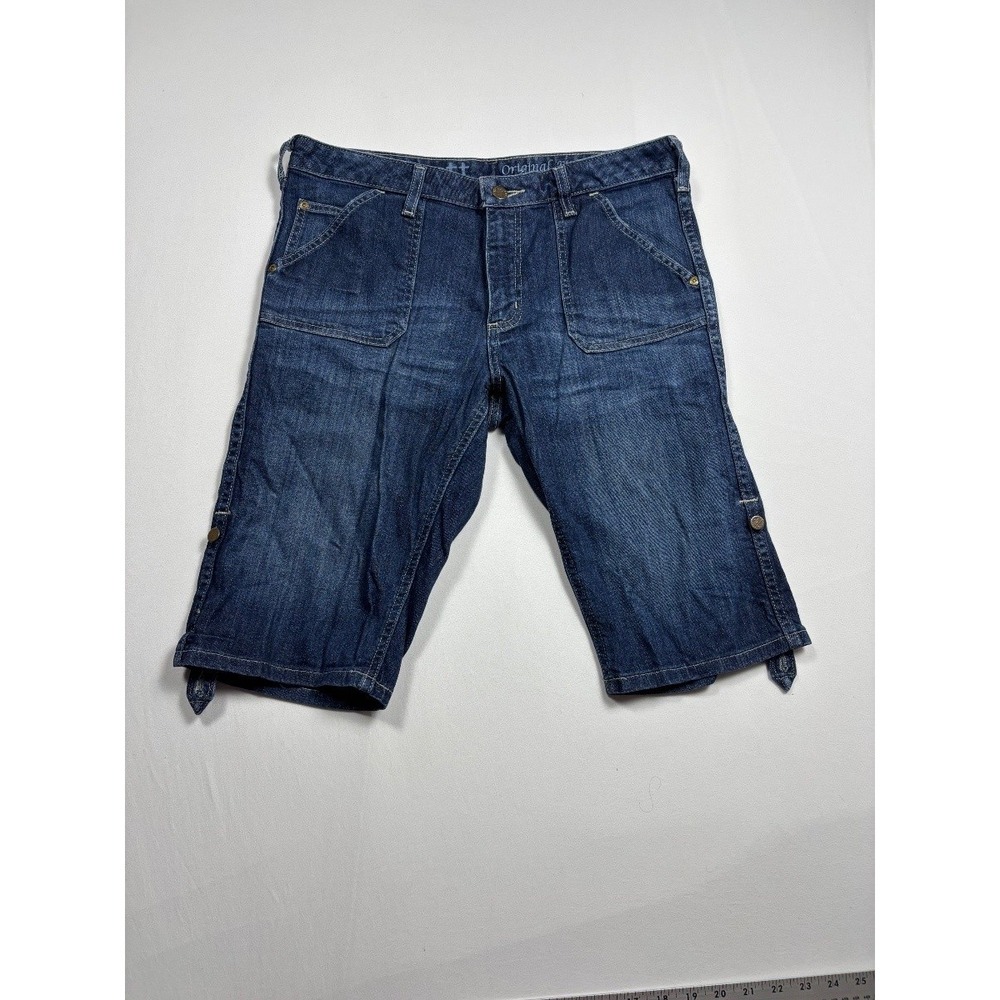 Carhartt Women's Denim Carpenter Shorts Original Fit Blue Cargo Workwear Size 10